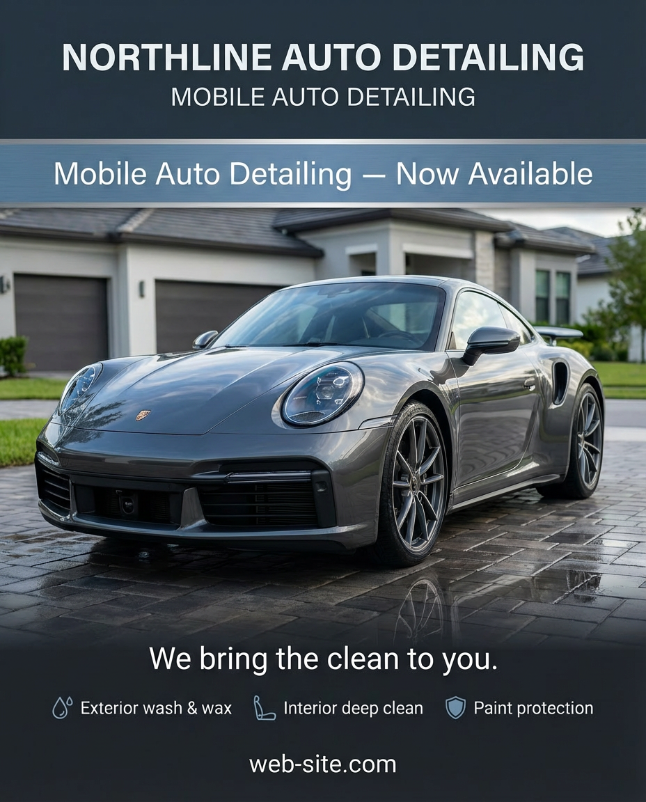 Northline Auto Detailing mobile service launch graphic