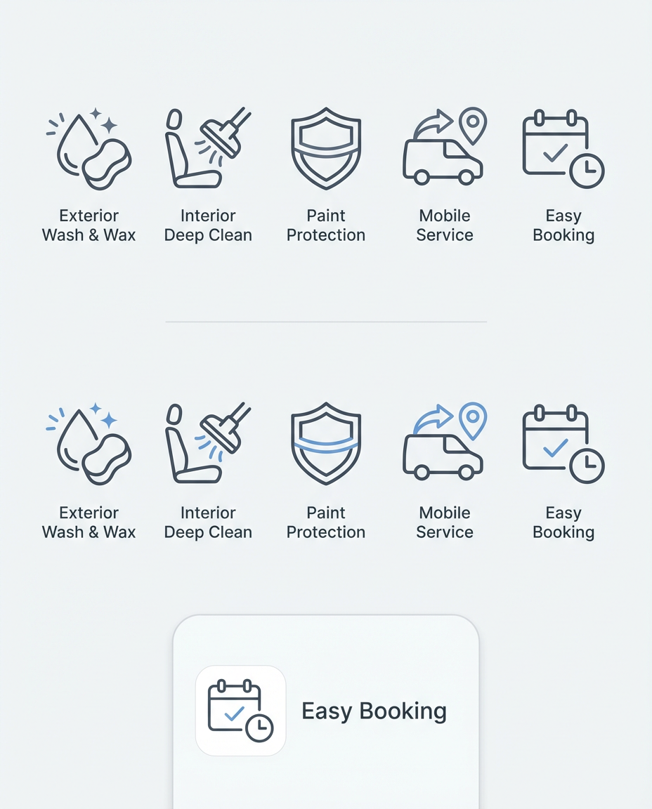 Northline Auto Detailing service iconography set