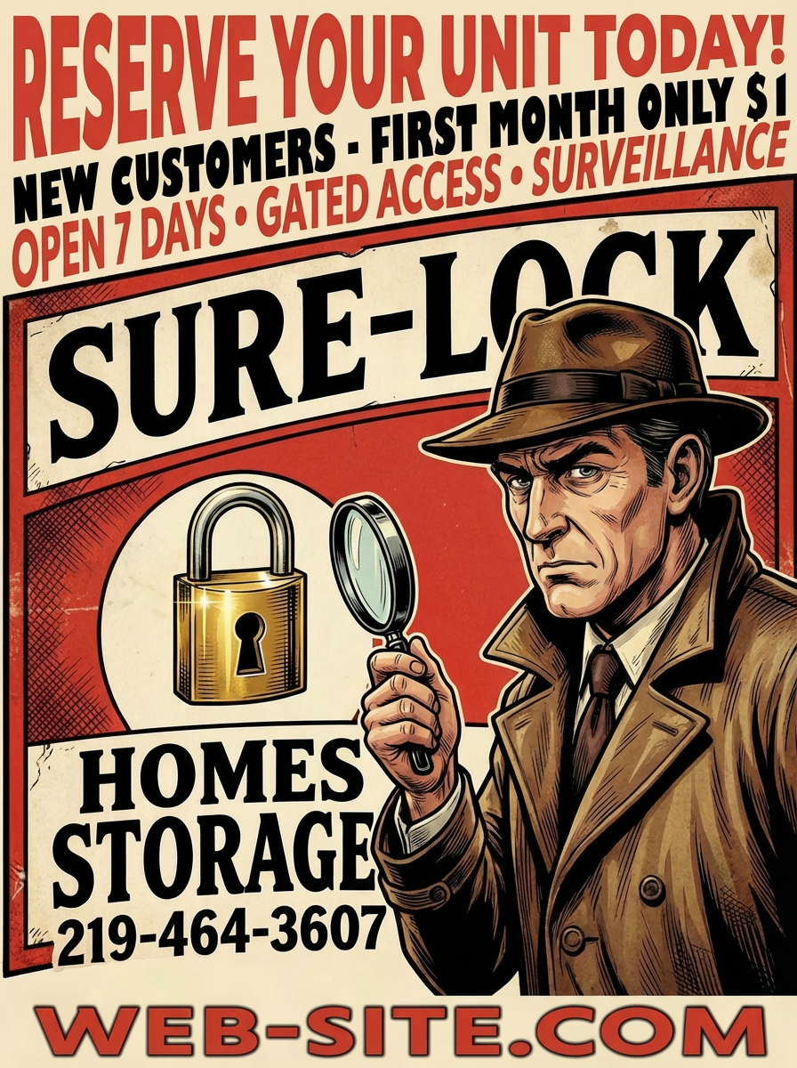 Sure-Lock Homes Storage print flyer layout
