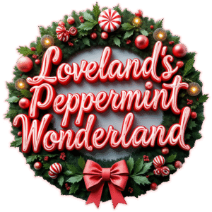 Loveland's Peppermint Wonderland coffee logo