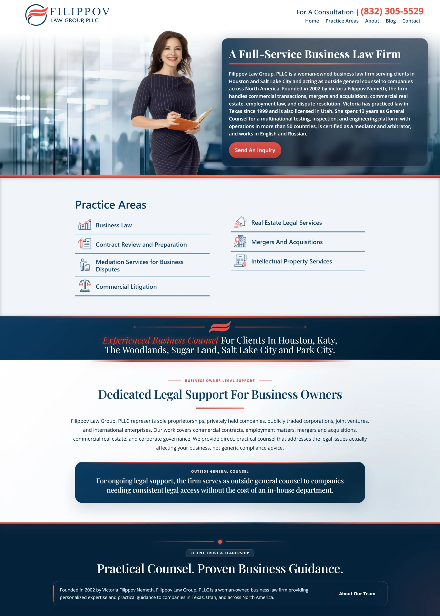 Filippov Law Group homepage refresh preview