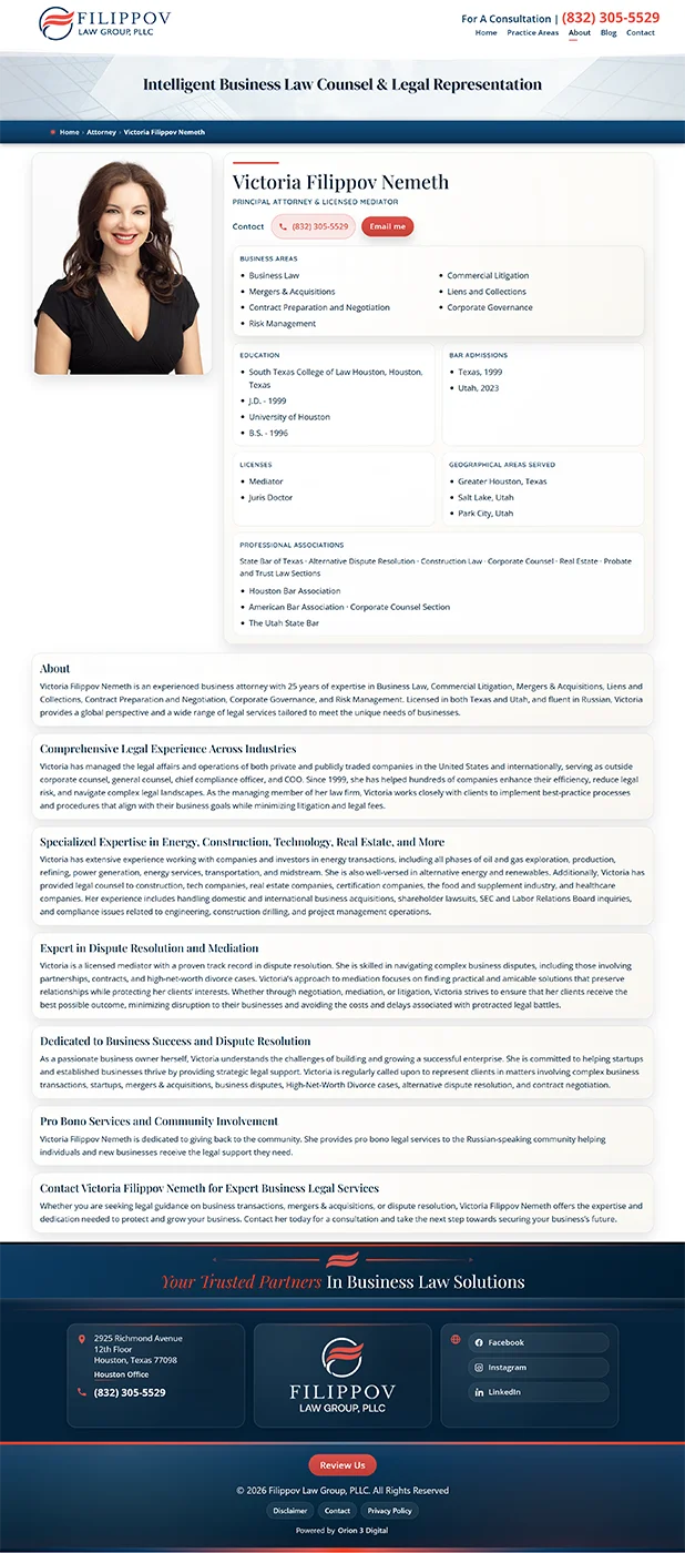 Filippov Law Group professional attorney profile page